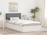 Bed Frame with Upholstered Headboard Light Grey 100 x 200 cm 877583