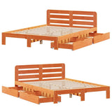 Bed Frame without Mattress Wax Brown 120x200 cm Solid Wood Pine 3309844