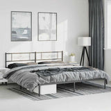 Metal Bed Frame without Mattress with Headboard Black 193x203cm 355273