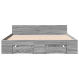 Bed Frame with Drawers without Mattress Grey Sonoma 120x190 cm Small Double 3280781
