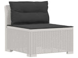 4-Seater Garden Sofa with Cushions Rattan Look PP White 3443987