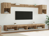 TV Wall Units with LED 6 pcs Artisan Oak Engineered Wood 3402956