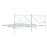 Metal Bed Frame without Mattress with Headboard White 200x200cm 376558