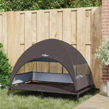 Raised Dog Bed Folding Brown 127 x 81 x 108 cm Fabric and Steel 42008220