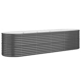 Garden Raised Bed Galvanised Steel 296x80x68 cm Anthracite 318961