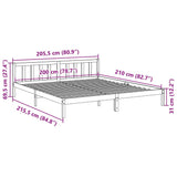 Extra Long Bed Frame without Mattress 200x210 cm Solid Wood Pine 852440