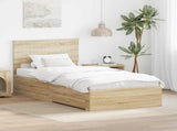 Bed Frame with Headboard Sonoma Oak 90 x 190 cm Engineered Wood 3410951