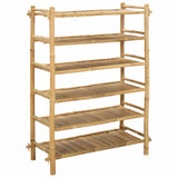 Shoe Rack with Shelf Natural 6-tier Bamboo 42028051
