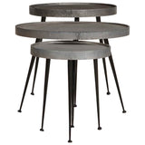 Coffee Table 3 pcs Silver Engineered Wood 373641