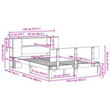 Bookcase Bed without Mattress White 140x200cm Solid Wood Pine 3322633