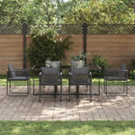 Garden Dining Set 7 pcs Black Steel 3335874