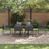 Garden Dining Set 7 pcs Black Steel 3335874
