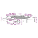 Bed Frame with Drawers without Mattress White 120x200 cm 3301947