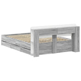 Bed Frame with Storage Grey Sonoma 140 x 200 cm Engineered Wood 3433963
