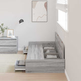 Bed Frame with Drawer Grey Sonoma 80 x 200 cm Engineered Wood 3335250