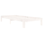 Bed Frame without Mattress White Solid Wood Pine 90x200cm 810351