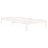 Bed Frame without Mattress White Solid Wood Pine 90x200cm 810351