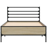 Bed Frame without Mattress Sonoma Oak 75x190 cm Small Single 845623