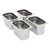 Gastronorm Containers 4 pcs GN 1/4 150 mm Stainless Steel 50903