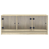 TV Cabinet with Glass Doors Sonoma Oak 102x37x42 cm 836408
