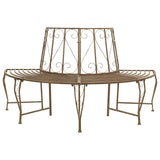 Tree Bench 4-Seater 160 x 80 x 89 cm Steel Antique Brown 42029502