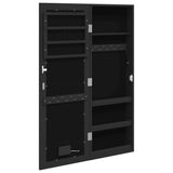 Mirror Jewellery Cabinet with LED Lights Wall Mounted Black 353251
