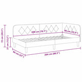 Corner Bed Frame with Headboard Turquoise 90 x 200 cm Velvet 42016614