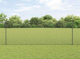 Welded Wire Fence with Posts 50 x 1.5 m PVC-Coated Steel Grey 3336645