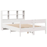 Bookcase Bed without Mattress White 160x200cm Solid Wood Pine 3322982