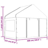 Gazebo with Roof White 11.15x4.08x3.22 m Polyethylene 3155489