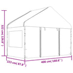 Gazebo with Roof White 20.07x4.08x3.22 m Polyethylene 3155493