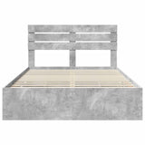 Bed Frame with Drawer Concrete Grey 140 x 200 cm Engineer Wood 3411501