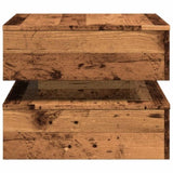 ZNTS Coffee Table with LED Lights Old Wood 50x50x40 cm 857716