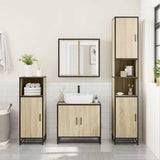 ZNTS 4 Piece Bathroom Furniture Set Sonoma Oak Engineered Wood 3301186