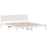 Bed Frame White 200 x 200 cm Solid Pine wood 872177