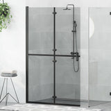 Walk-In Shower Wall Folding Black 120 x 6.5 x 190 cm 42017968