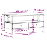 Coffee Table Smoked Oak 100x51x45 cm Engineered Wood 835301