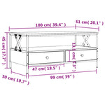 ZNTS Coffee Table Brown Oak 100x51x45 cm Engineered Wood 835303