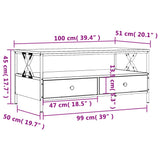 ZNTS Coffee Table Brown Oak 100x51x45 cm Engineered Wood 835303