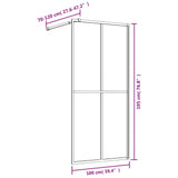Walk-in Shower Wall with Clear ESG Glass Gold 100x195 cm 154947