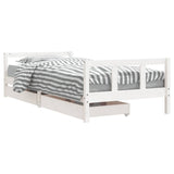 Kids Bed Frame with Drawers White 90x200 cm Solid Wood Pine 834409