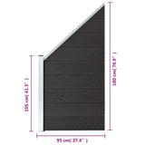 Fence Panel WPC 95x cm Grey 49071