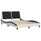 Bed Frame without Mattress "Zadar" White and Black 140x200 cm Faux Leather 3208190