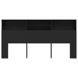 Headboard Cabinet Black 200x19x103.5 cm 811890