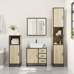 ZNTS 3 Piece Bathroom Furniture Set Sonoma Oak Engineered Wood 3301076