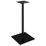Speaker Stands 2 pcs Black Tempered Glass 1 Pillar Design 51814