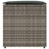 Cushion Box with Storage Grey 50 x 50 x 50 cm Poly Rattan 365410