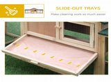 Large Rabbit Hutch Outdoor Wooden Guinea Pig Hutch with Run, 2 Storey Bunny House 210 x 45.5 x 84.5 T3398P375355