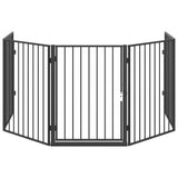 Pet Fireplace Fence Steel Black 242684