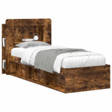 Headboard Cabinet with Storage Smoked Oak Engineered Wood 8001251